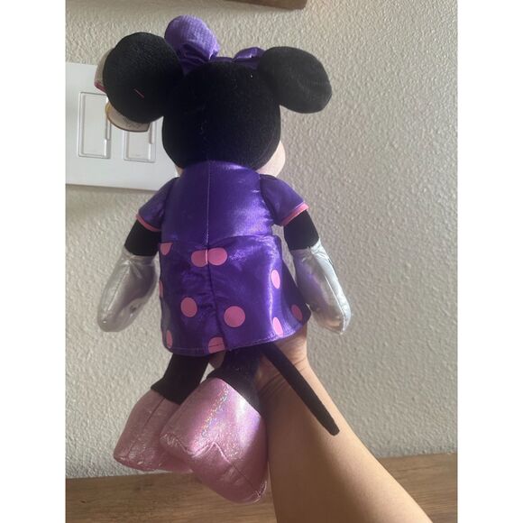 NWT Disney Ty Sparkle Minnie Mouse Plush with Tag in Purple & Pink - Picture 9 of 11